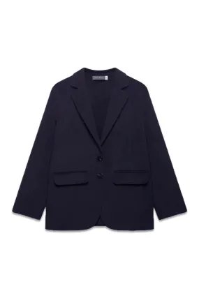 Navy Wool Blend Blazer