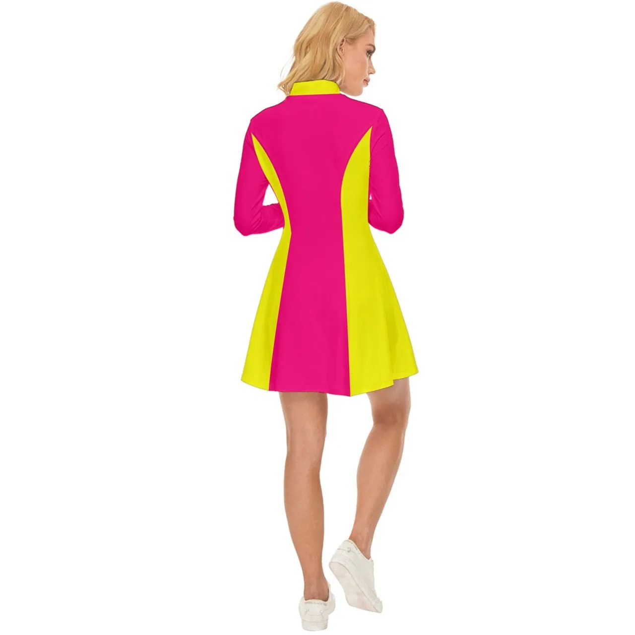 Neon Dress, Neon Pink Dress, 60s Dress Style, Mod Dress, Color Block Dress, Pink GOGO Dress, 60s style dress, 60s mini dress, Retro Dress