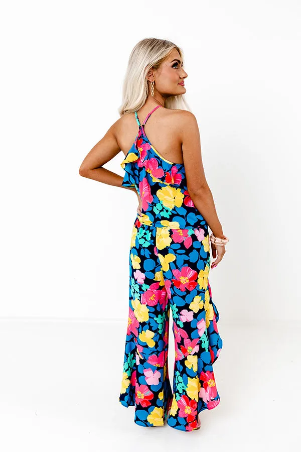 Neon Lights High Waist Floral Pants