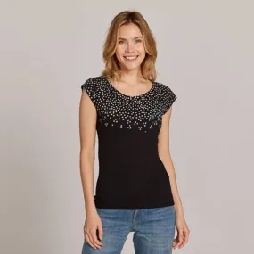 NEW! Blossom Bamboo T-Shirt in Black by Umsteigen