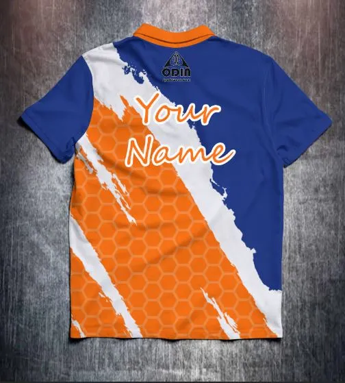 Orange Blue Slash Design Shirt