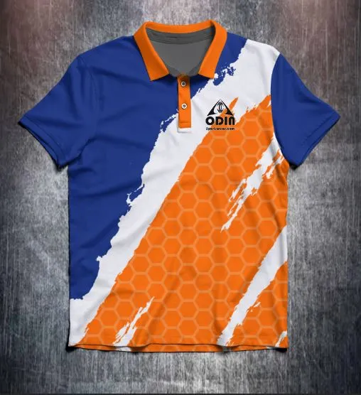 Orange Blue Slash Design Shirt