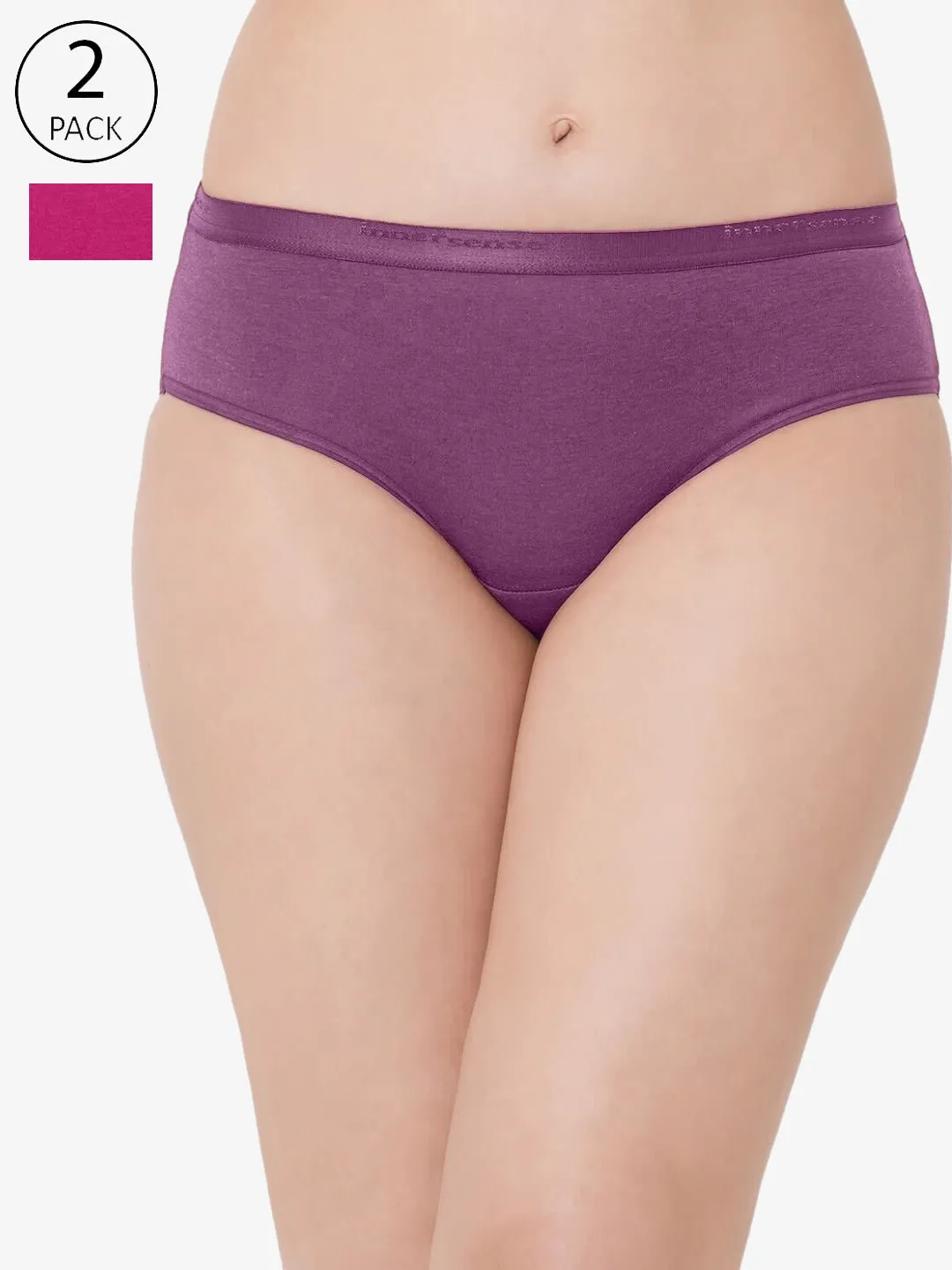 Organic Cotton Antimicrobial  High waist Hipster-ISP002-Sangria_Deep Purple