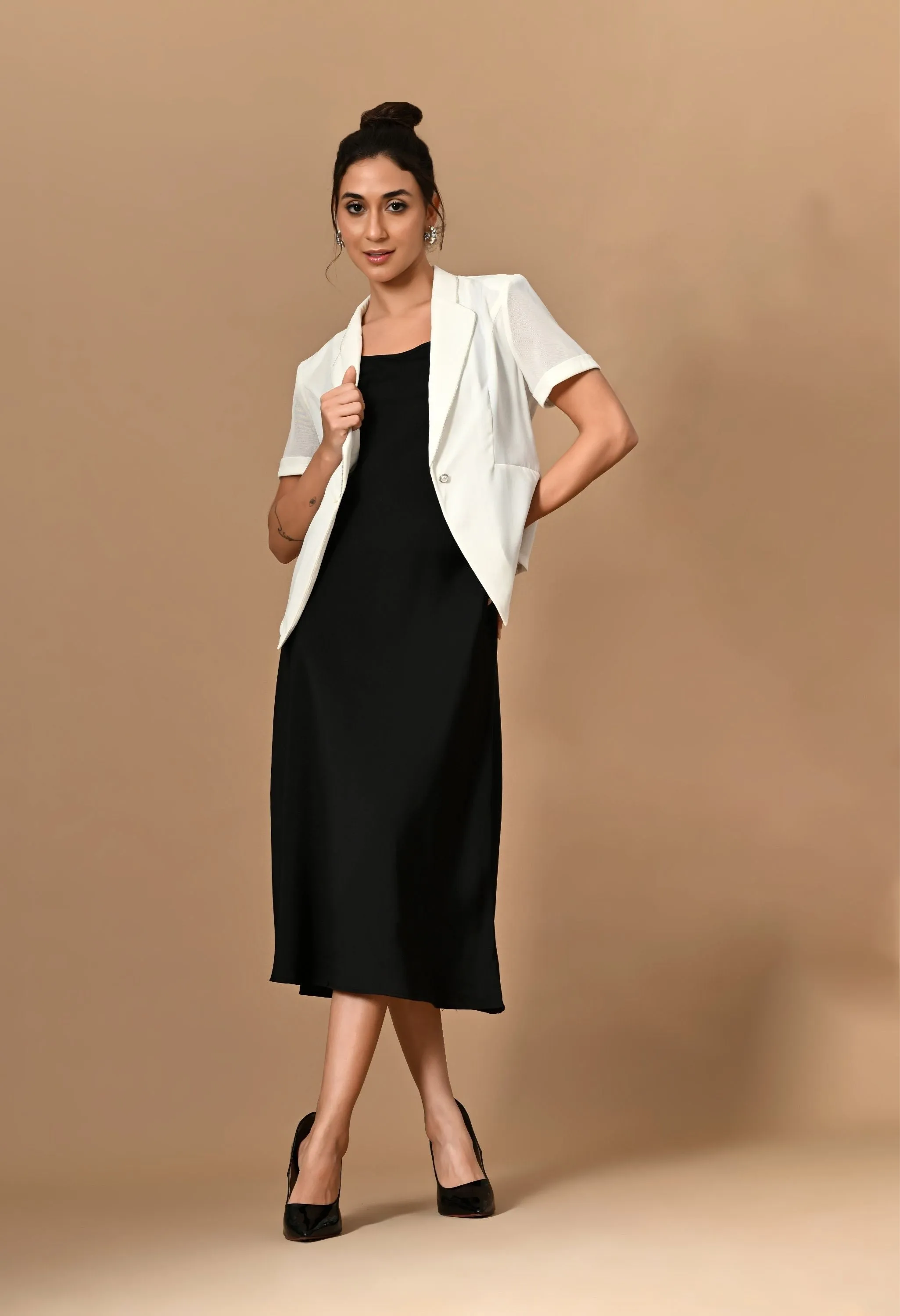 Pankh Kory Maxi Dess With Blazer