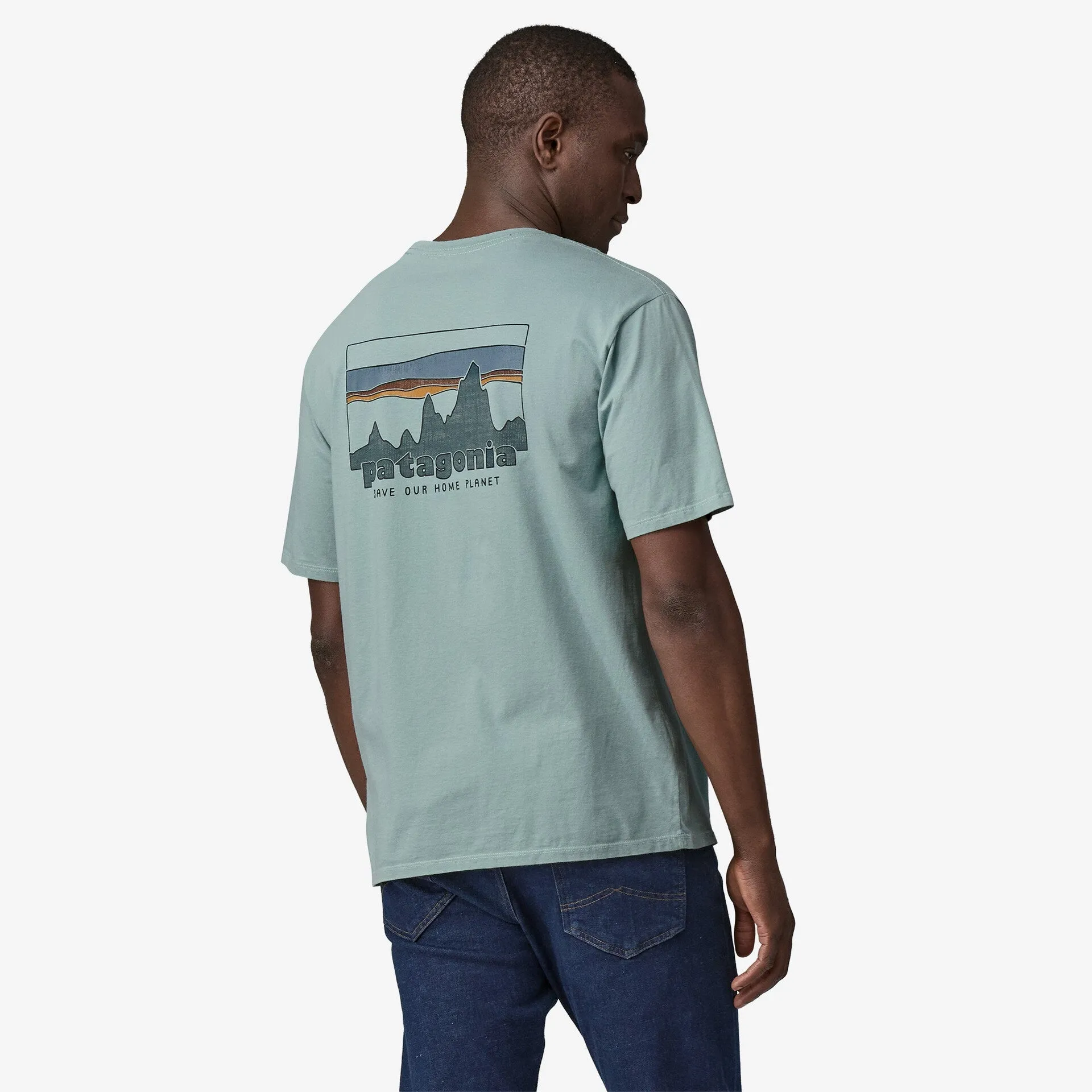 Patagonia '73 Skyline Organic T-Shirt | Thermal Blue | Mens