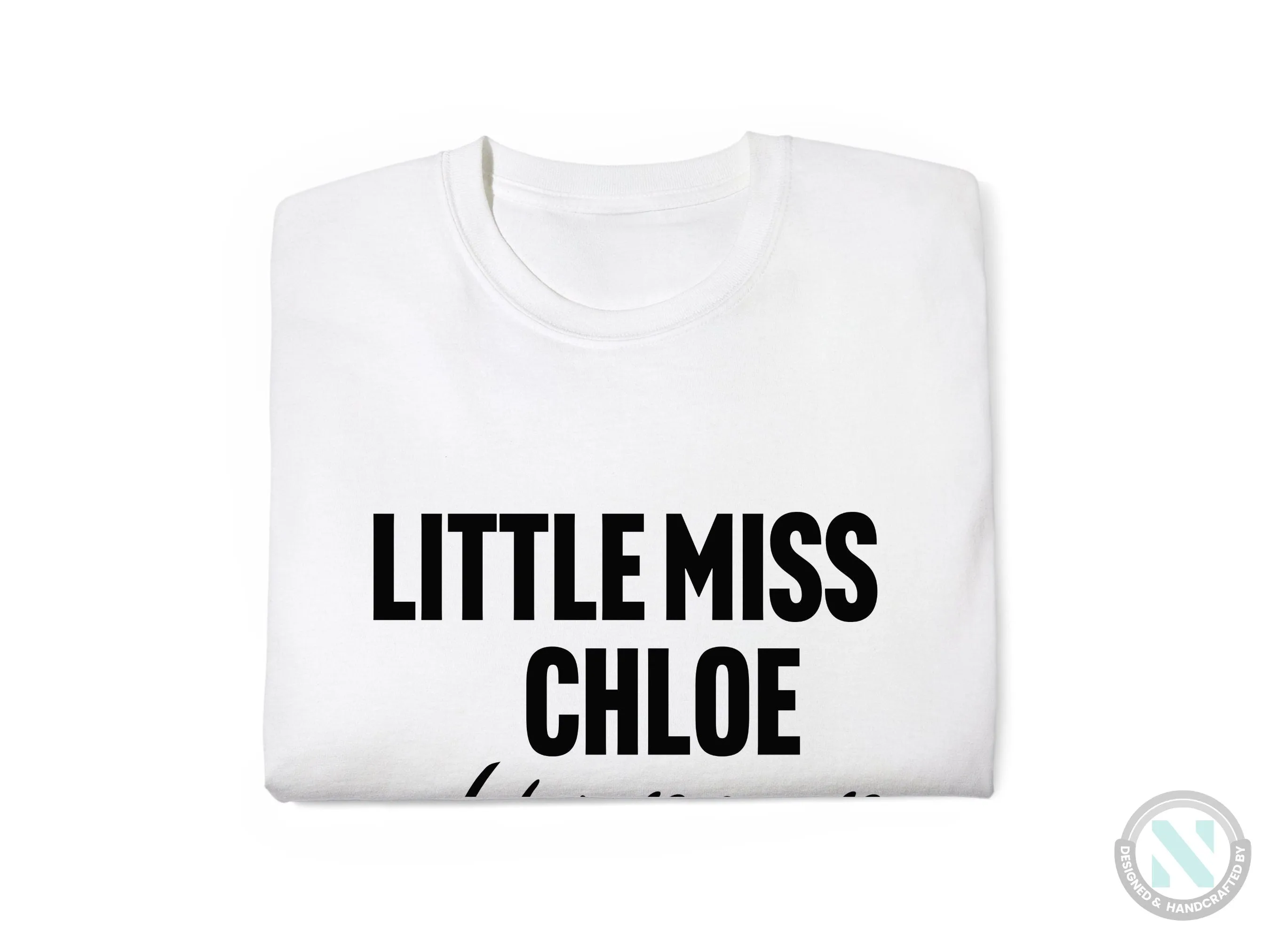 Personalize Long Sleeve Bodysuit for Girls with Baby Name and text "Little Miss"