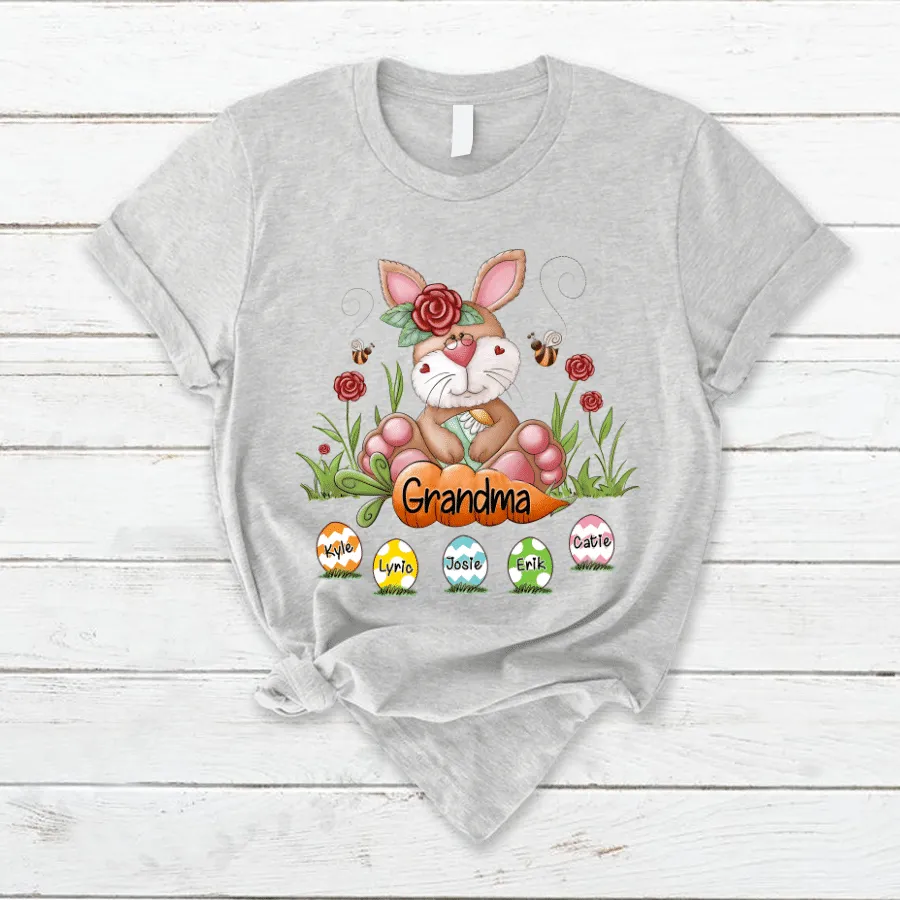 Personalized Bunny Grandma Rabbit Cute With Grankids Egg Easter Day