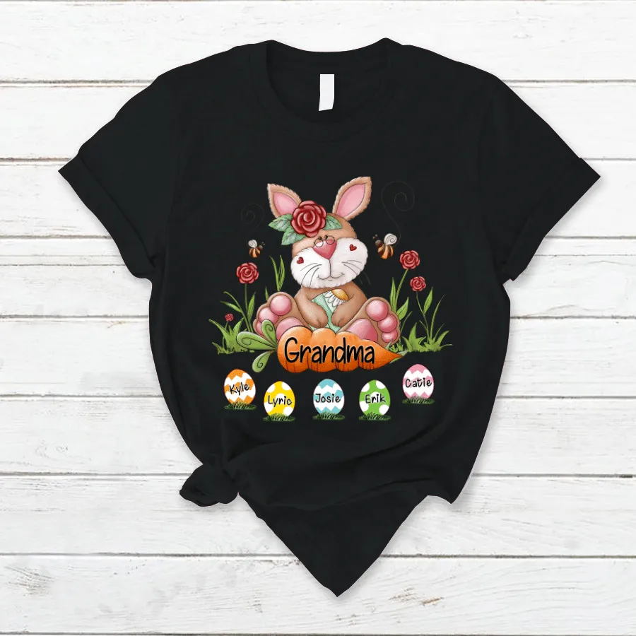 Personalized Bunny Grandma Rabbit Cute With Grankids Egg Easter Day