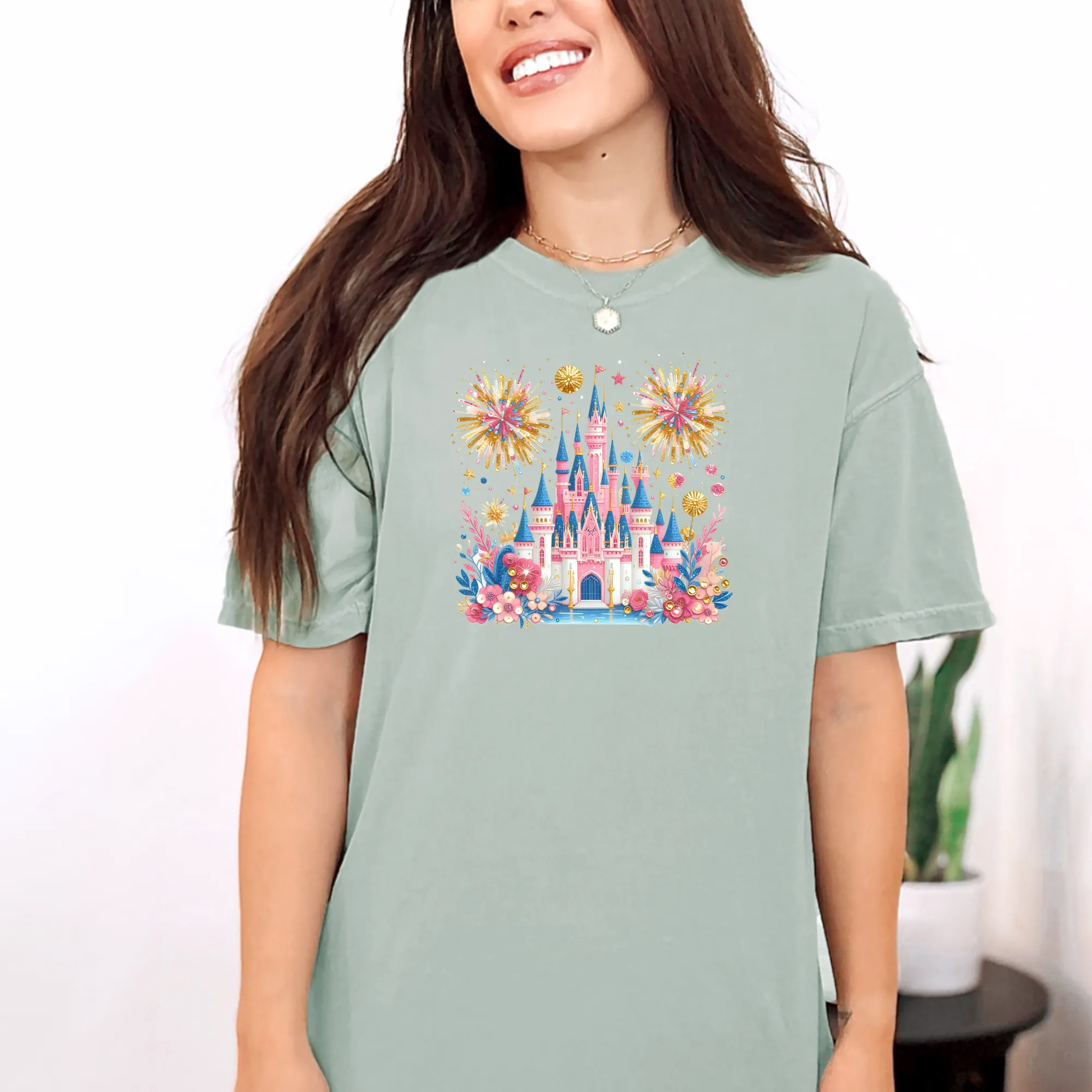 Pink Magical Castle Shirt for Women