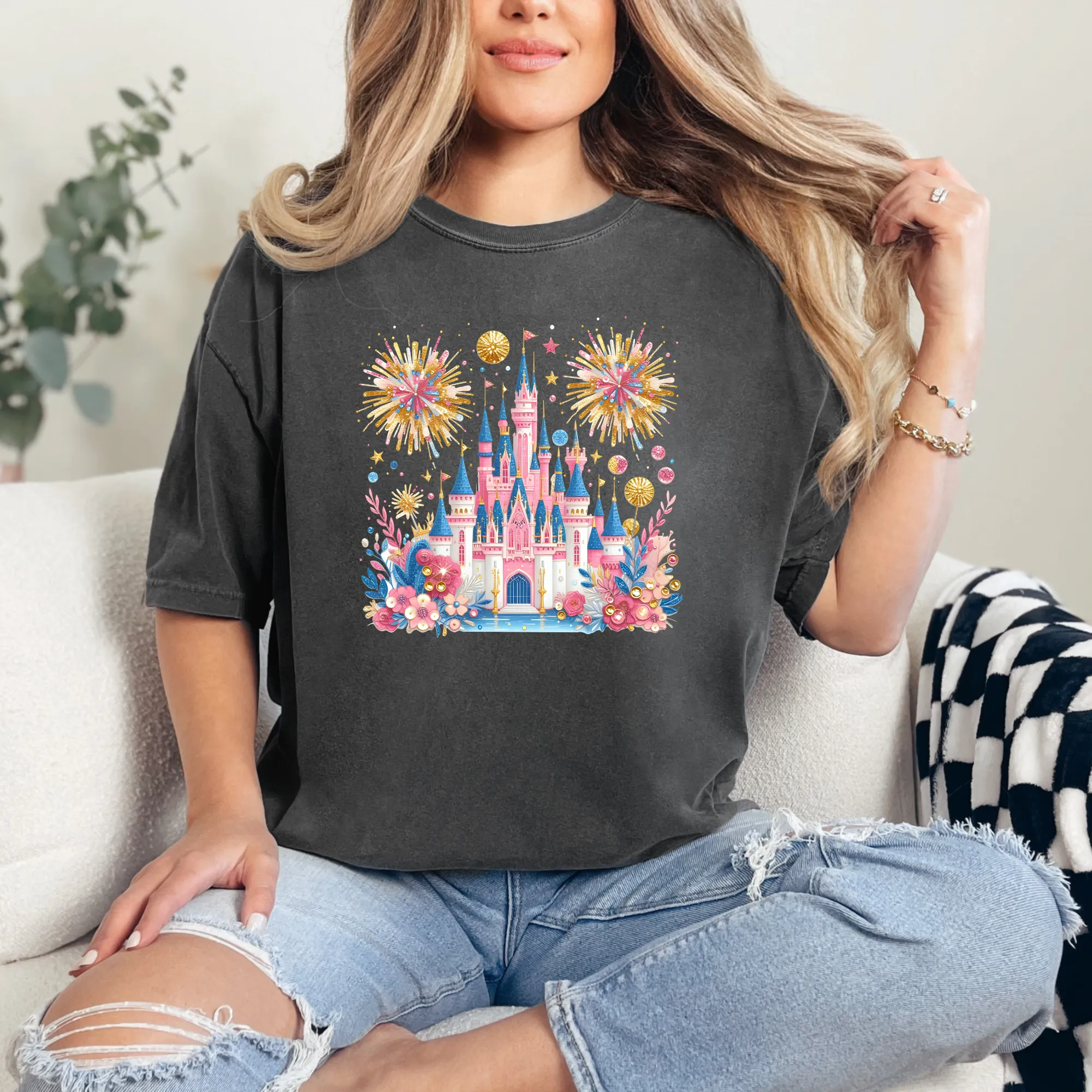 Pink Magical Castle Shirt for Women