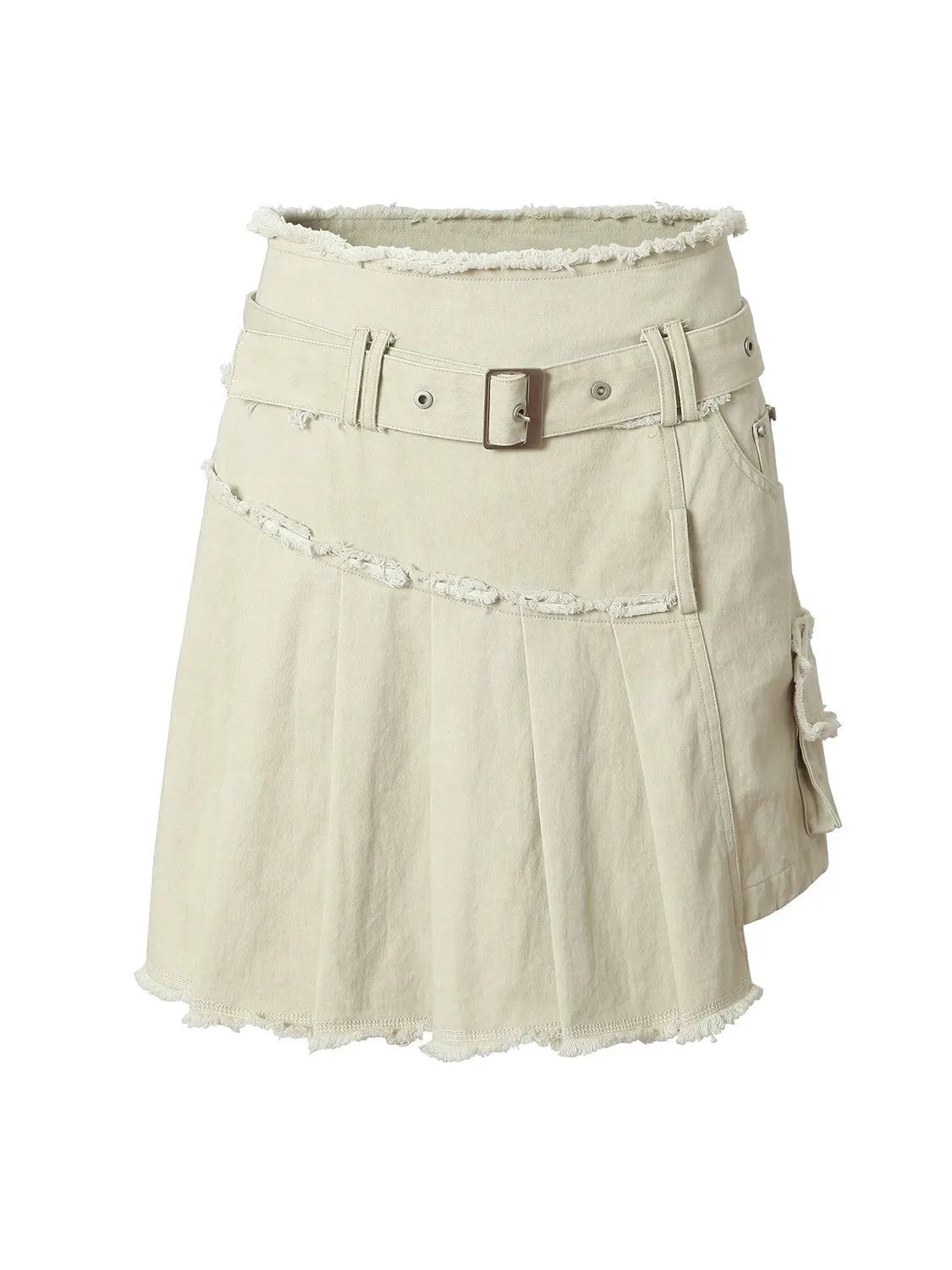 Pleated Skirt With Belt