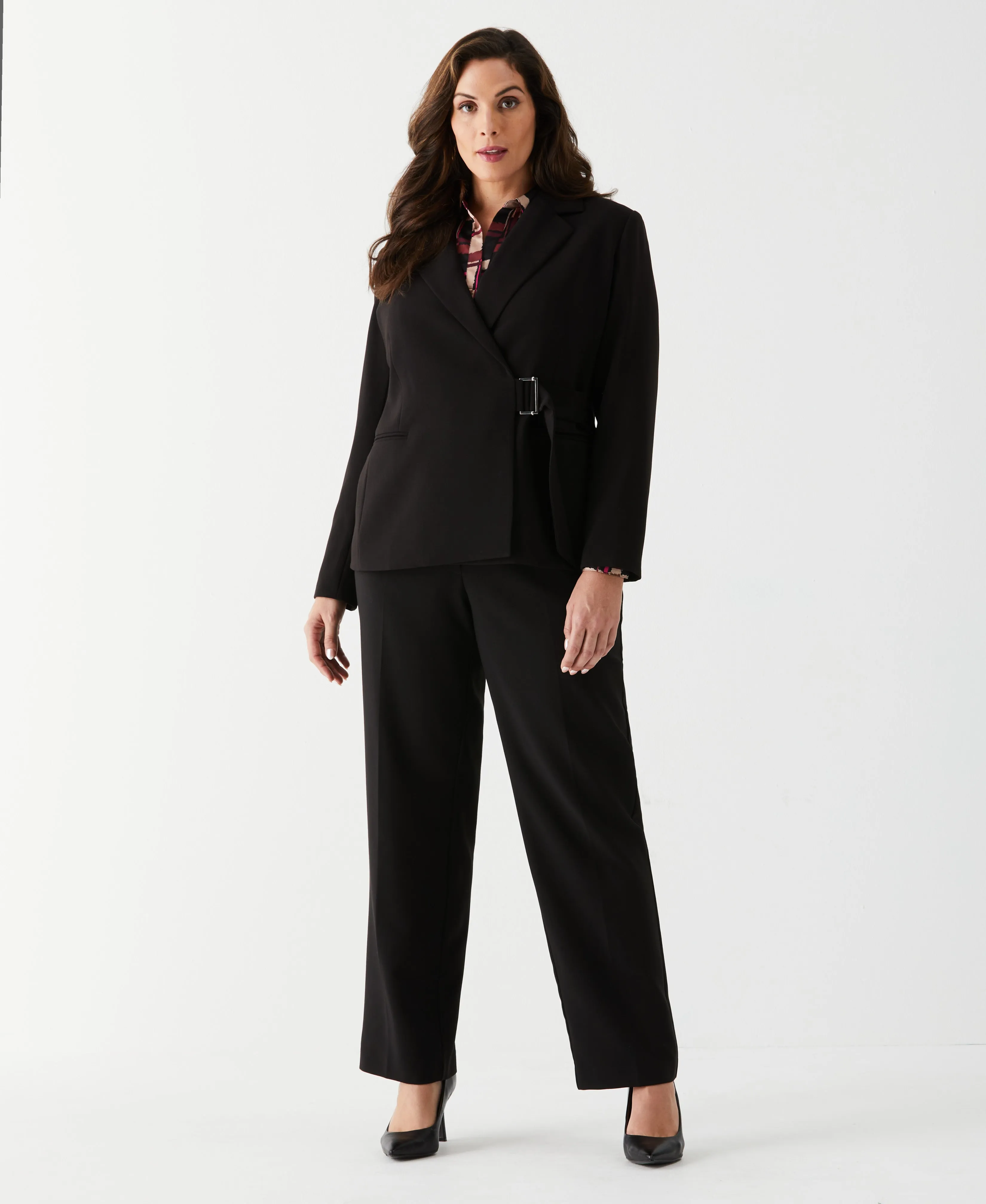 Plus Size Double Breasted Pant Suit