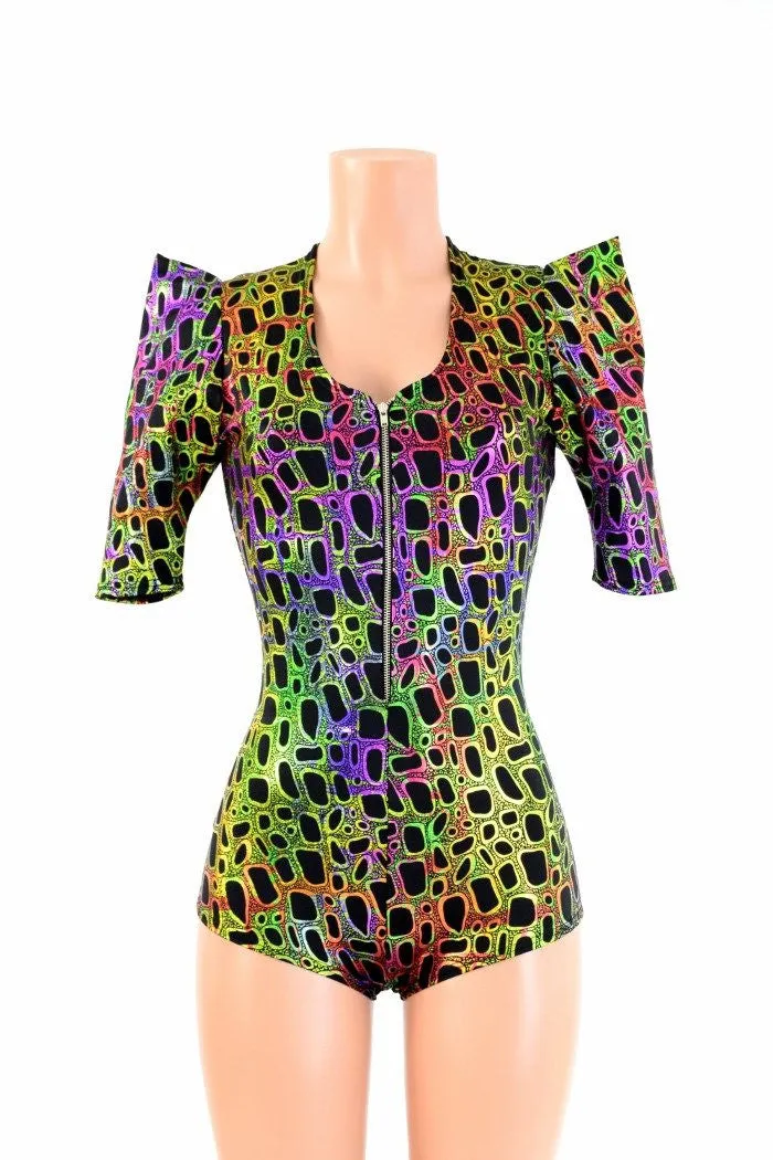 Poisonous Sharp Shoulder Zipper Romper