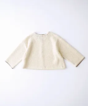 Popcorn wool knit pullover