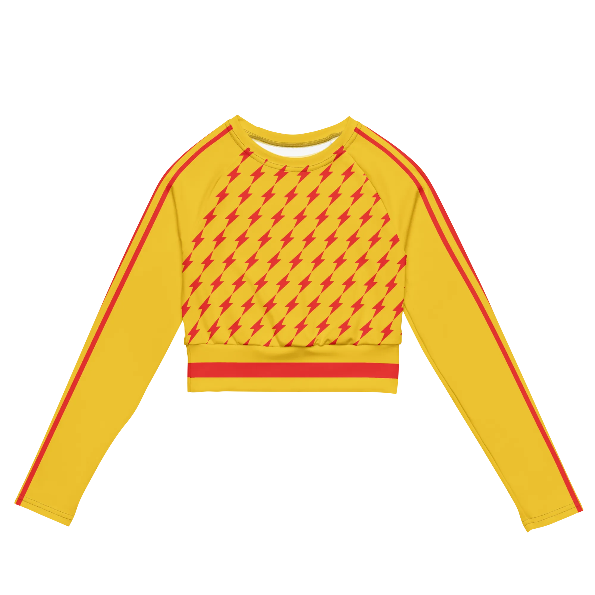 Poppers Racing Stripe Long Sleeve Crop Top