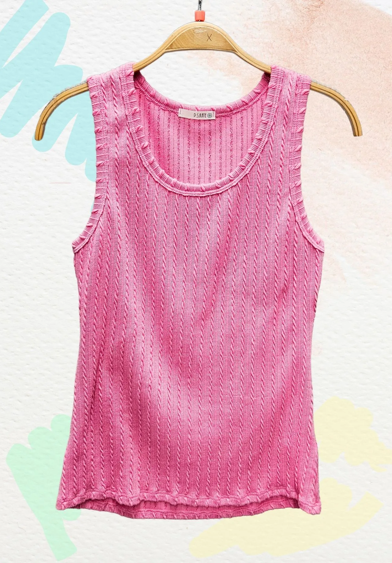 PS Kate Pink Cable Tank Top