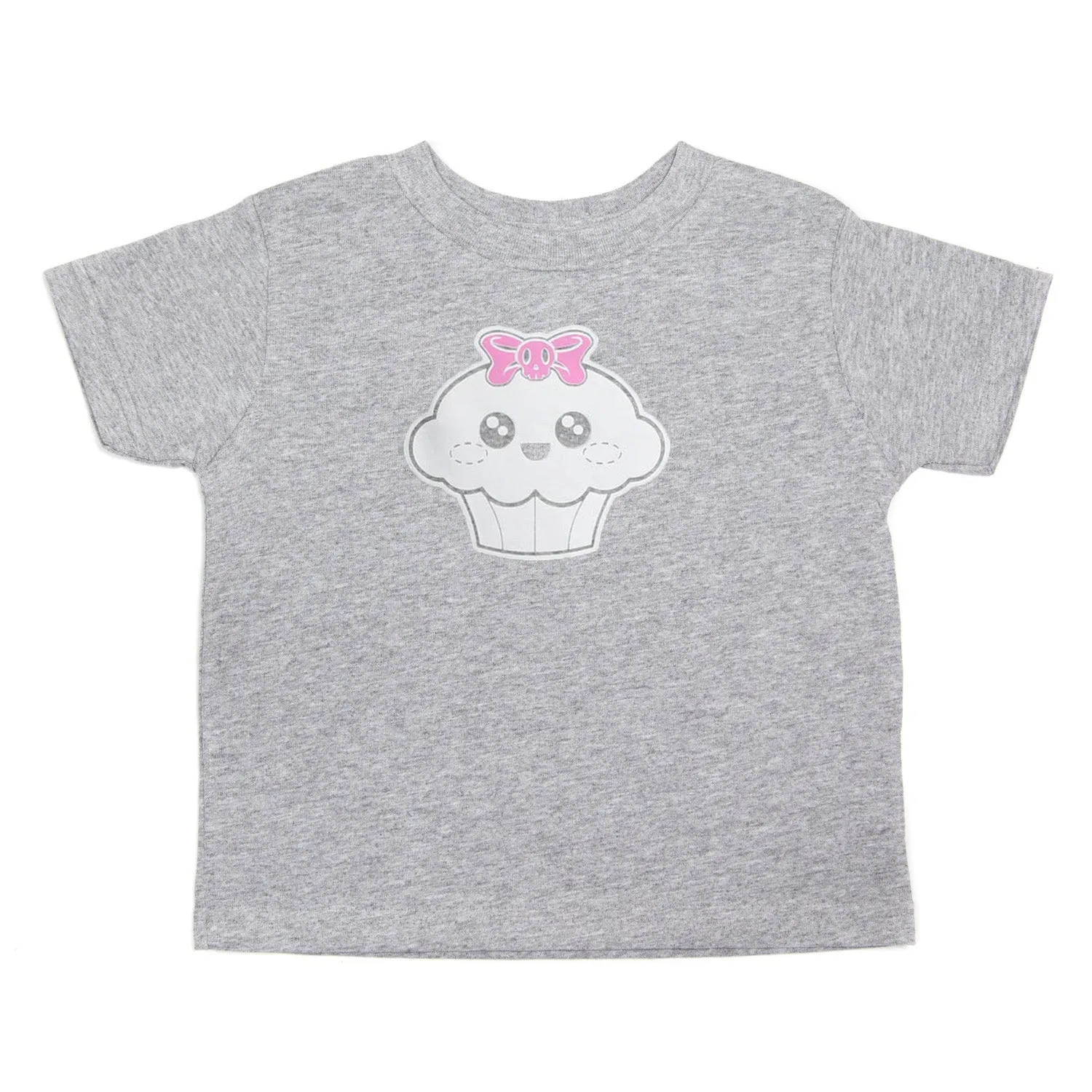 Punk Cupcake Skull Baby- Girls Toddler Short Sleeve T-Shirt