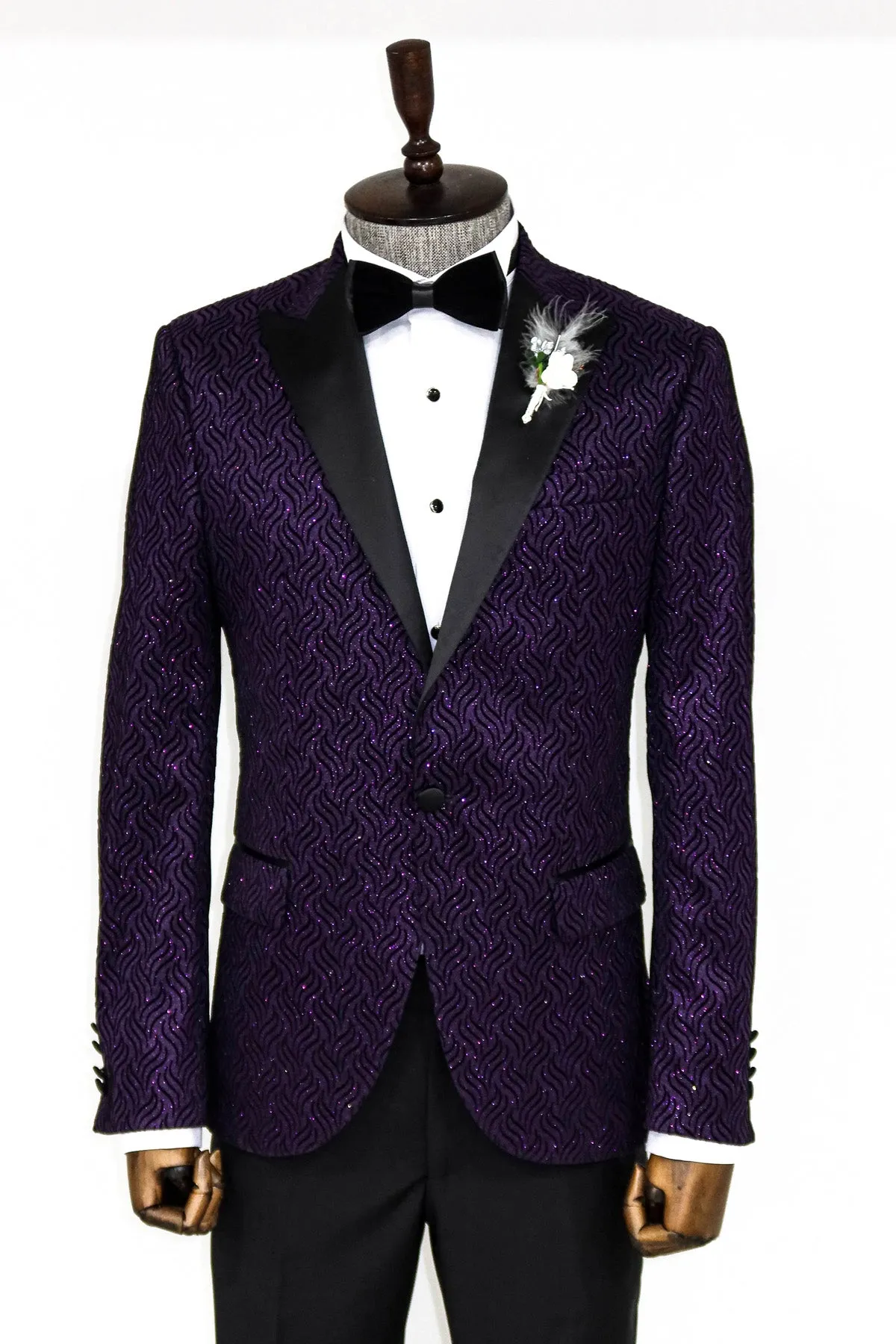 Purple Dot Sparkle Prom Blazer