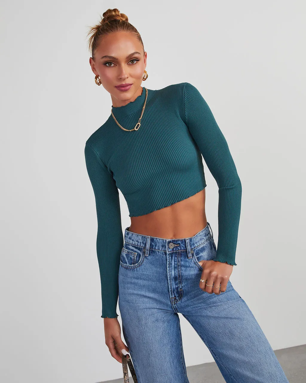 Ramonda Ribbed Knit Long Sleeve Top