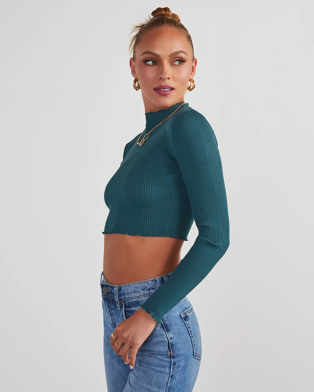 Ramonda Ribbed Knit Long Sleeve Top