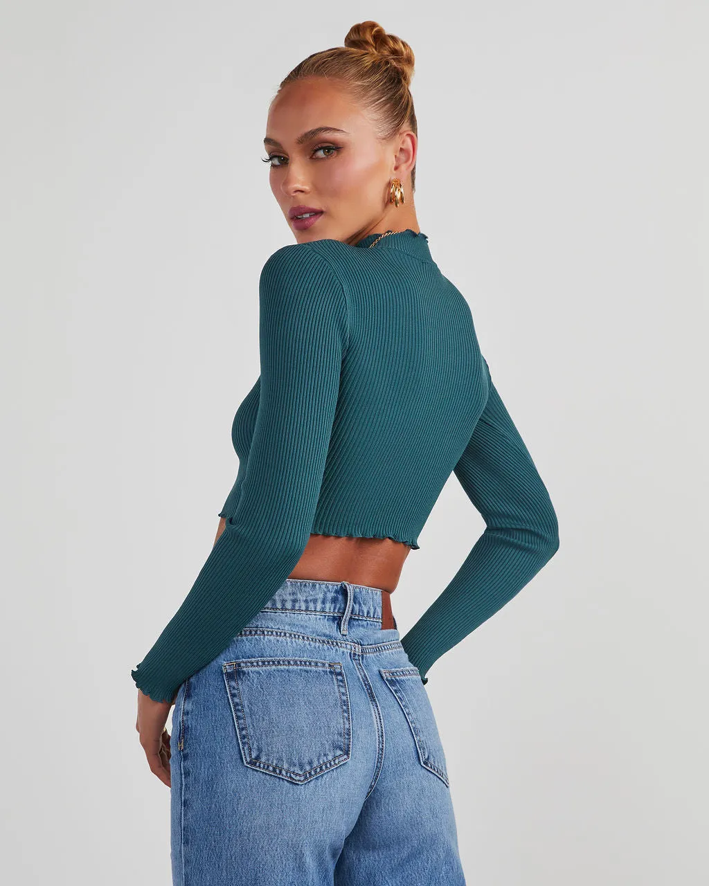 Ramonda Ribbed Knit Long Sleeve Top