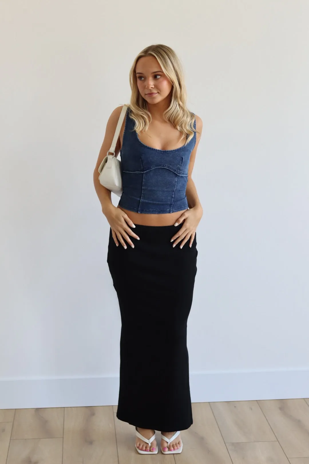 Ribbed Maxi Skirt