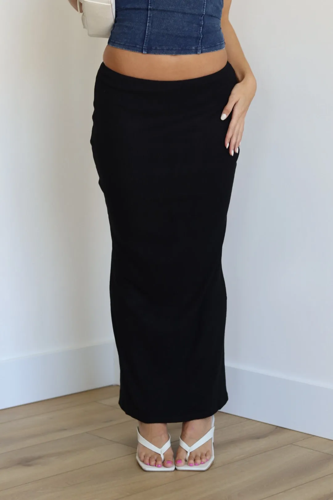 Ribbed Maxi Skirt