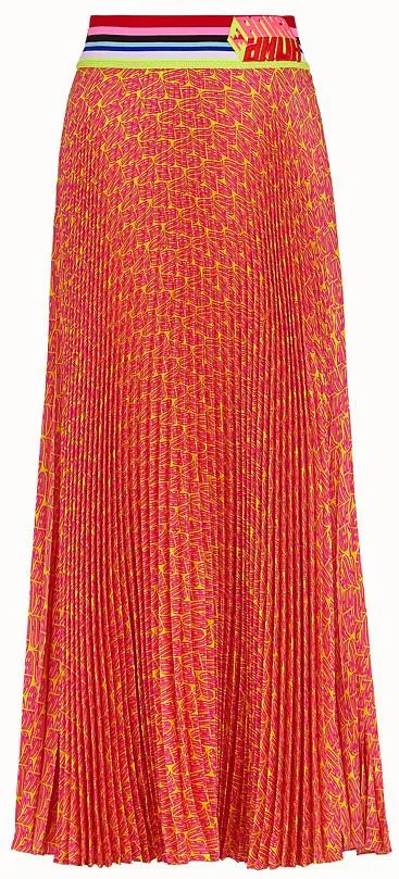 'Roma Amor' Satin Skirt, Orange