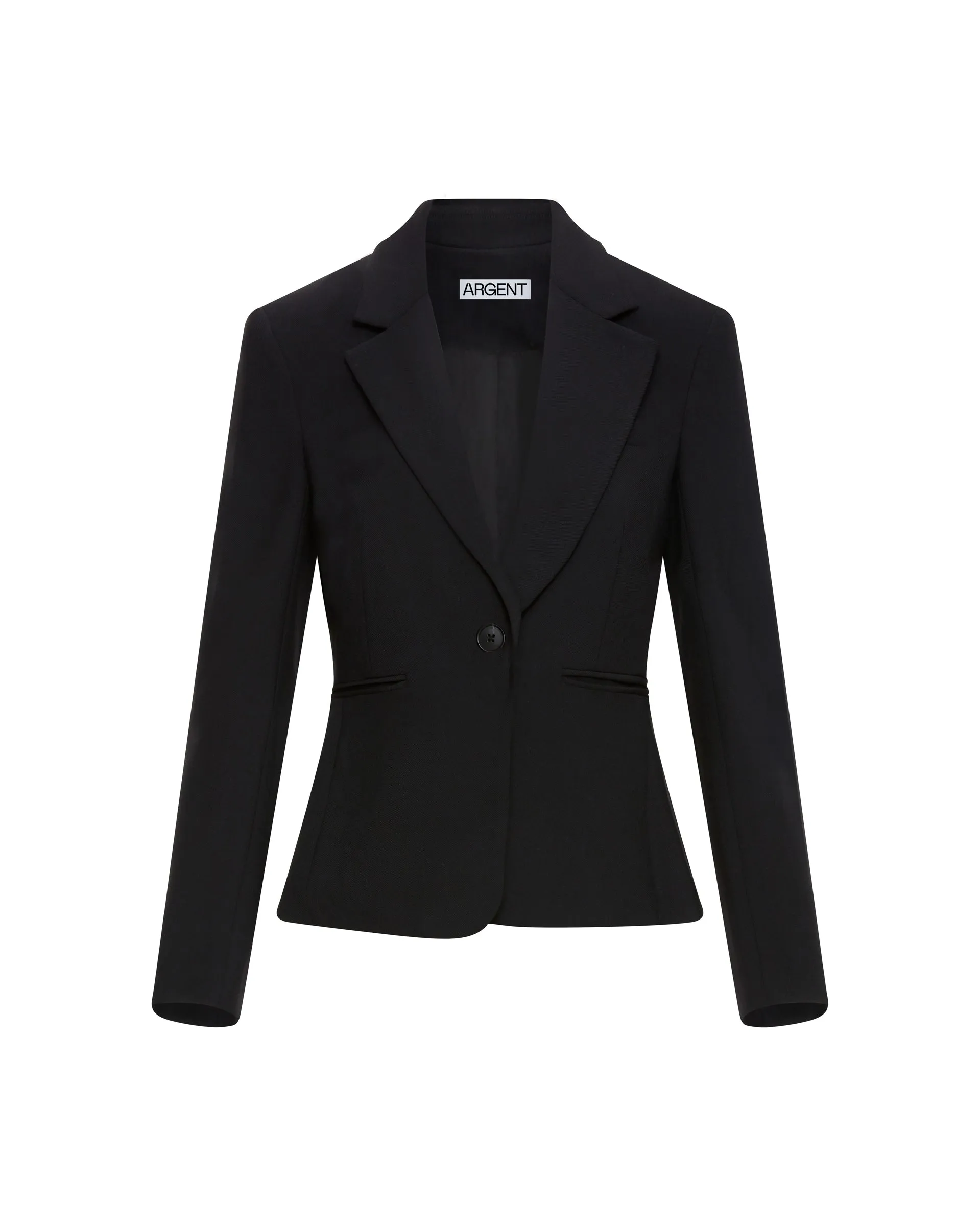 Schoolboy Blazer in Textured Crepe | Black