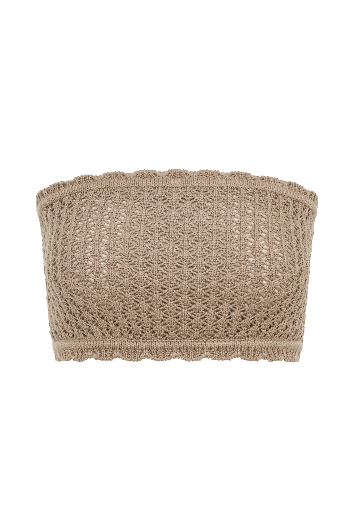 Serina Knit Crop Top - Taupe