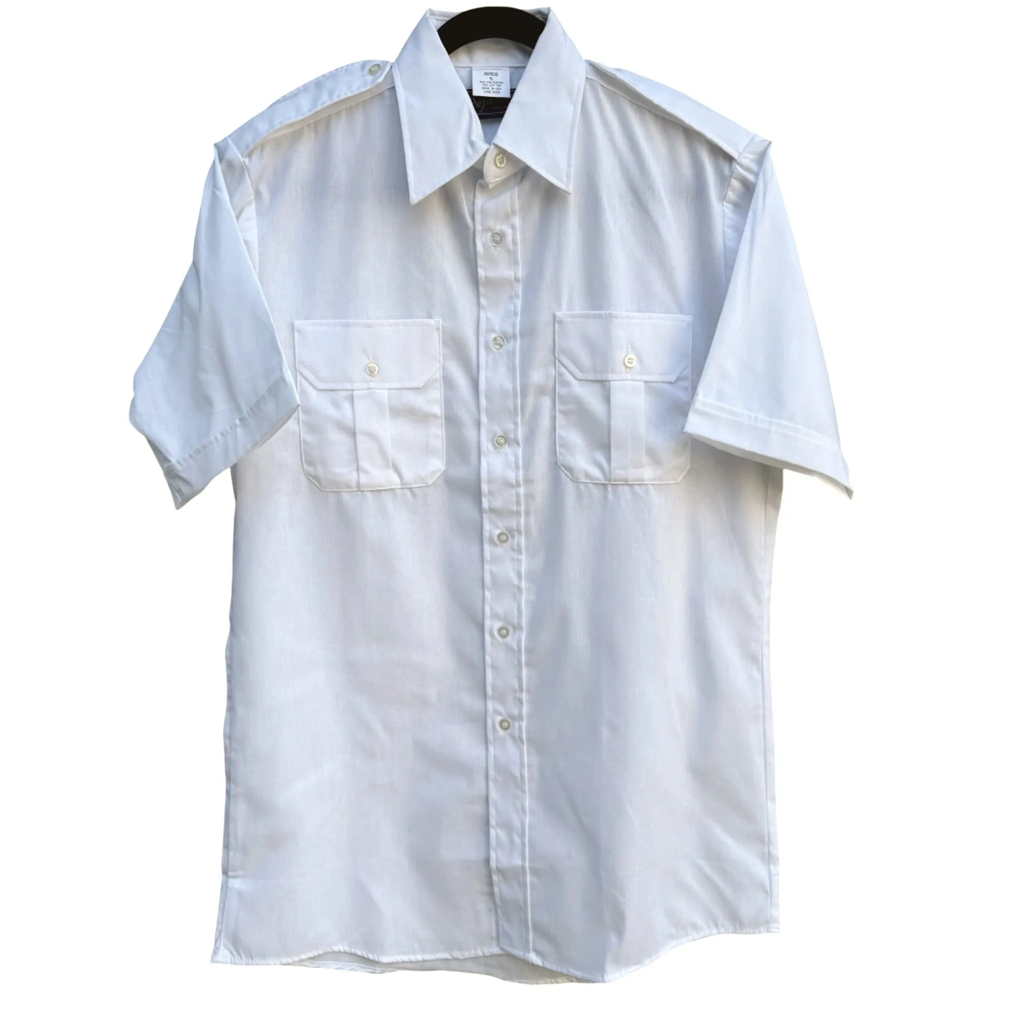 Signature Collection Mens White Short Sleeve Uniform Aviation Work Shirt New L