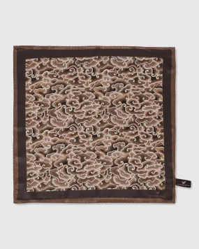 Silk Tobacco Brown Printed Pocket Square - Seven