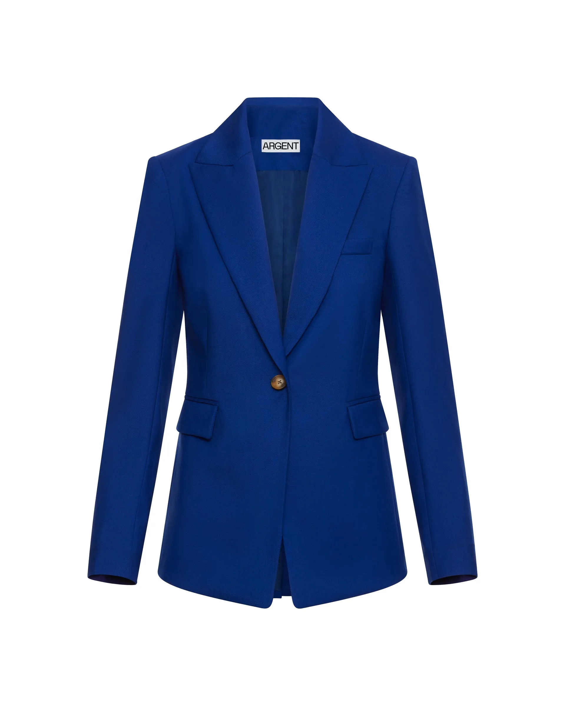 Single Button Blazer in Seasonless Wool | Cobalt