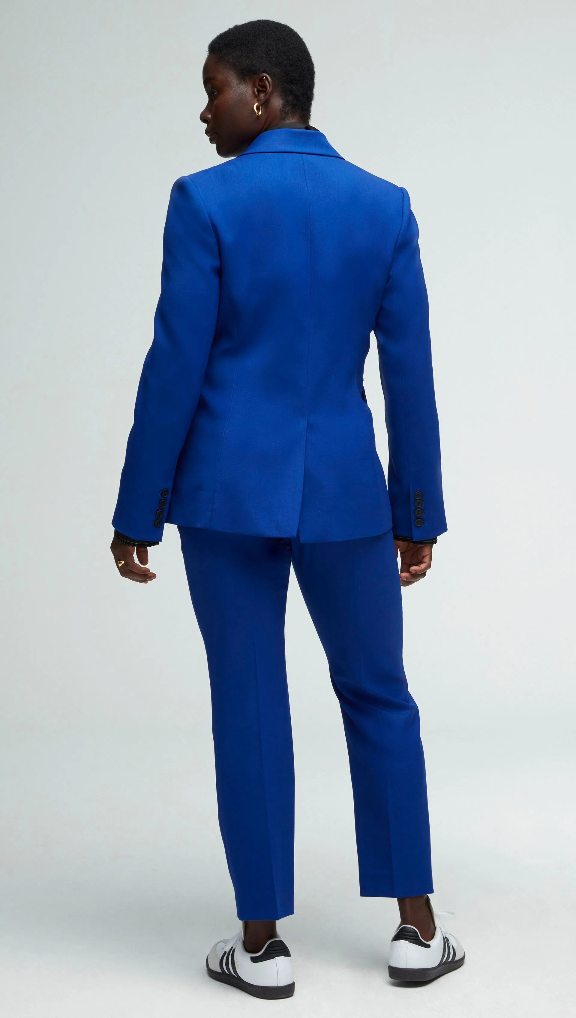 Single Button Blazer in Seasonless Wool | Cobalt