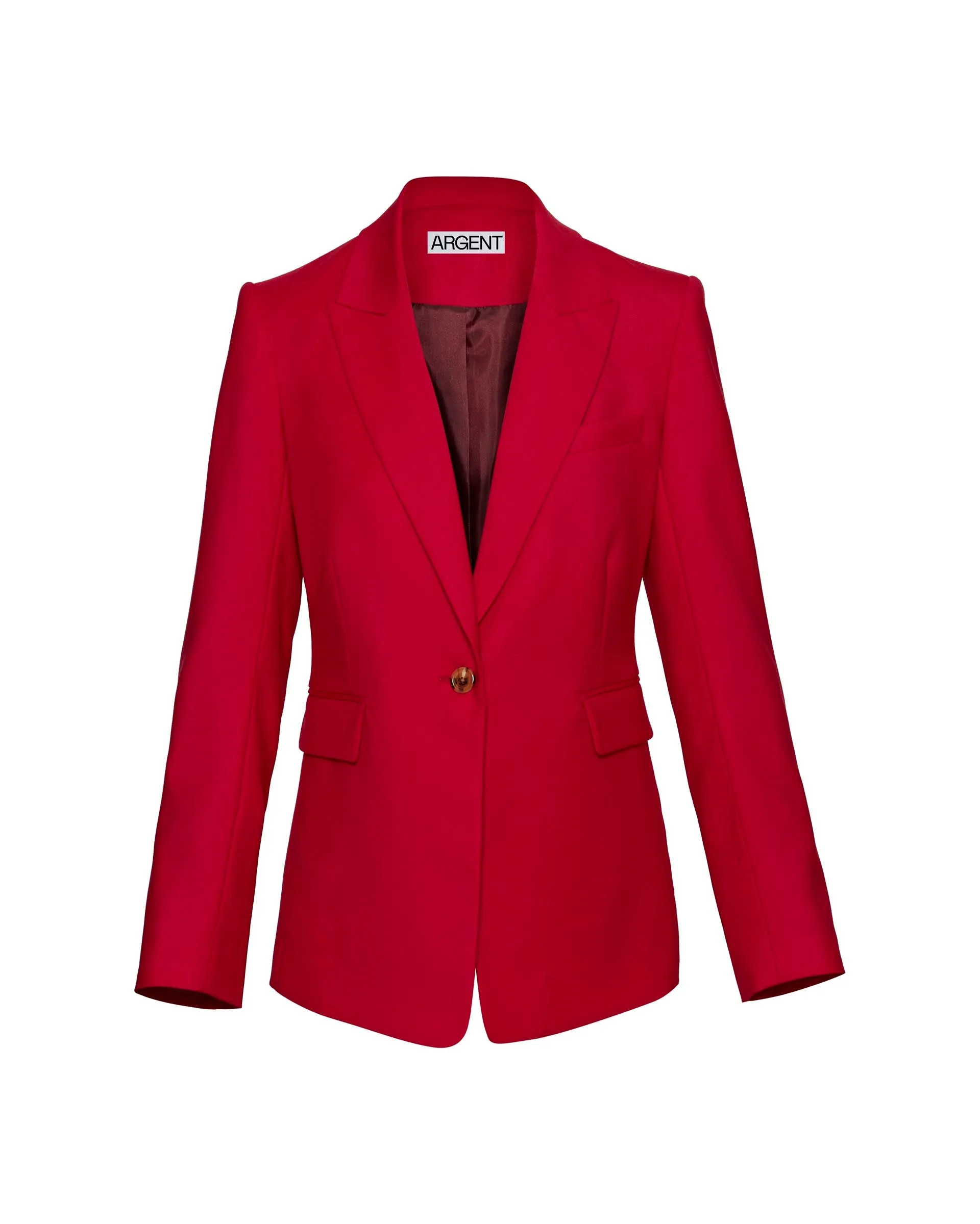 Single Button Blazer in Seasonless Wool | Cranberry