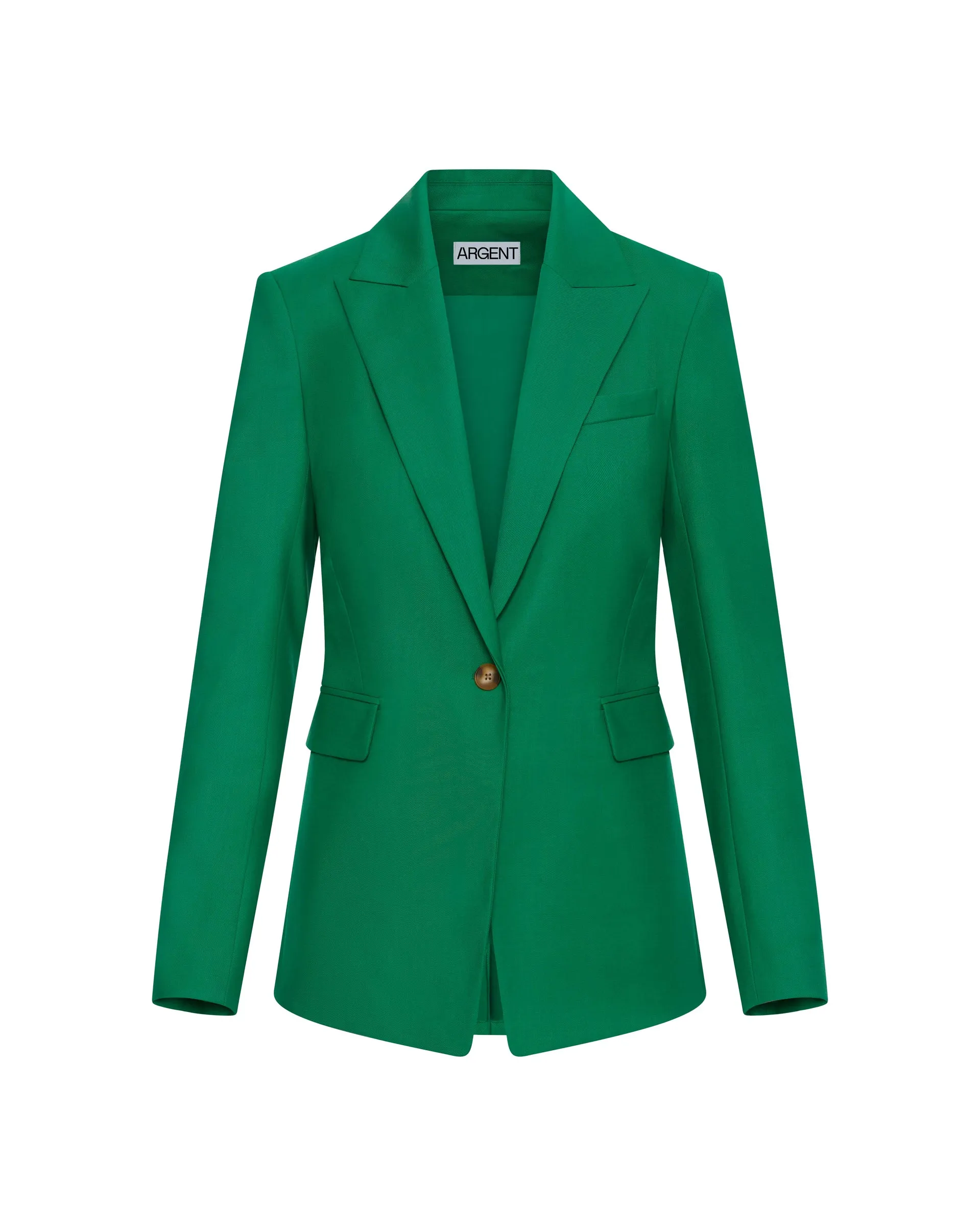 Single Button Blazer in Seasonless Wool | Kelly Green