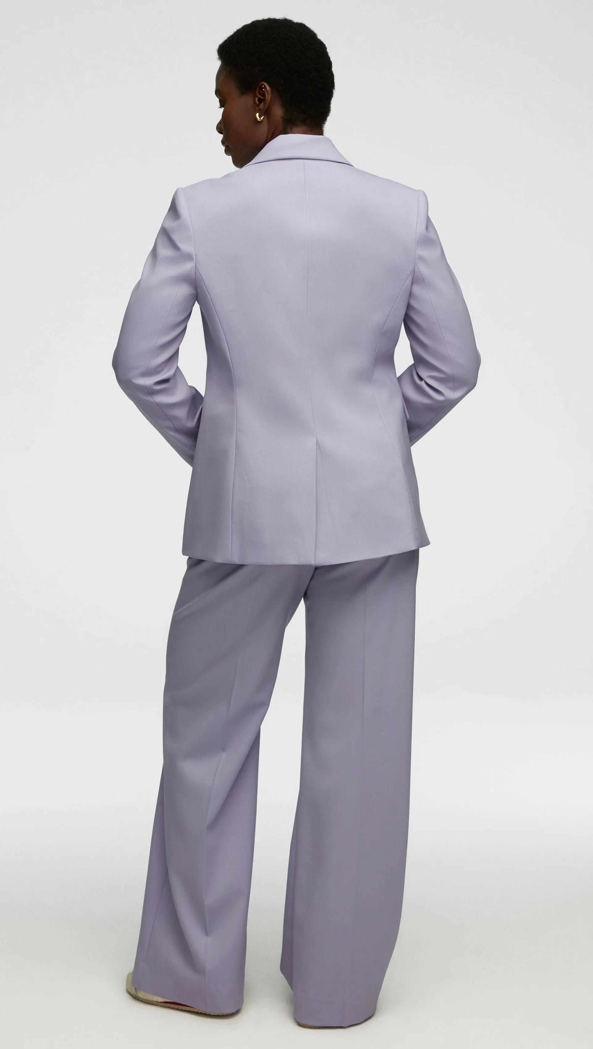 Single Button Blazer in Seasonless Wool | Lilac