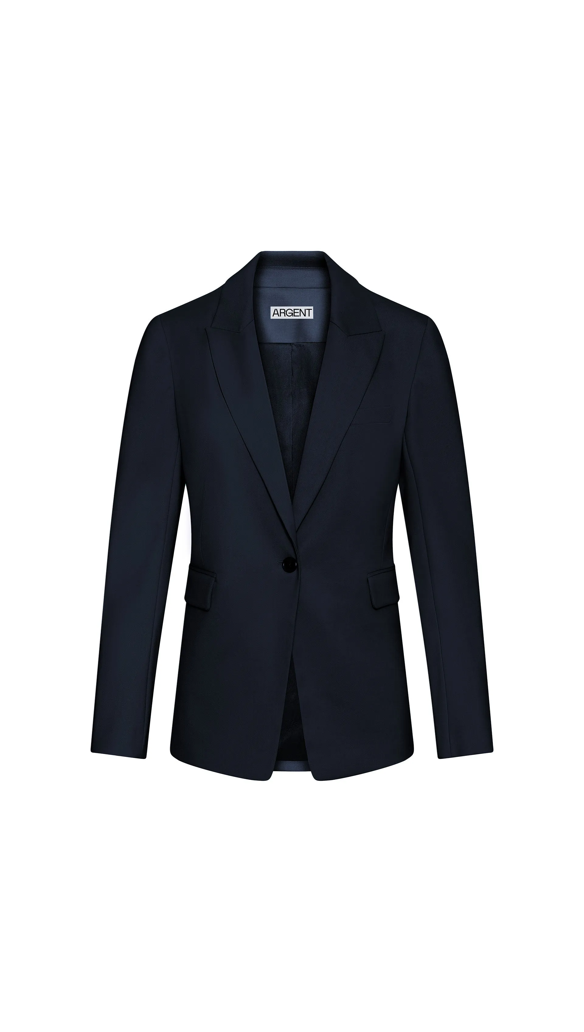 Single Button Blazer in Seasonless Wool | Midnight