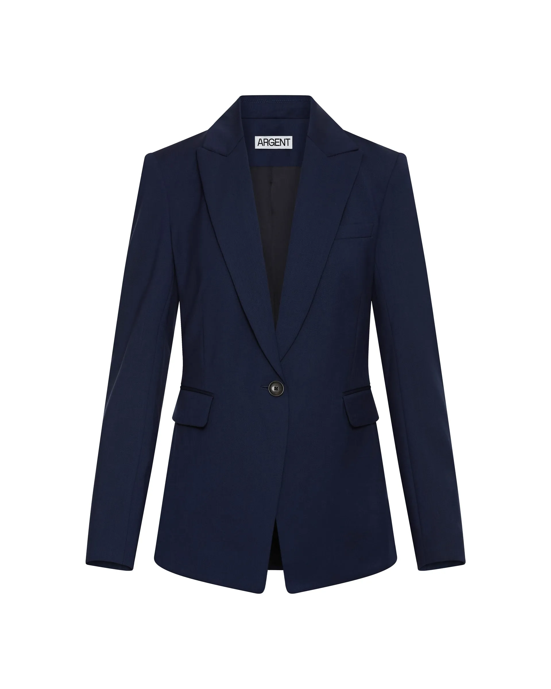 Single Button Blazer in Seasonless Wool | Navy