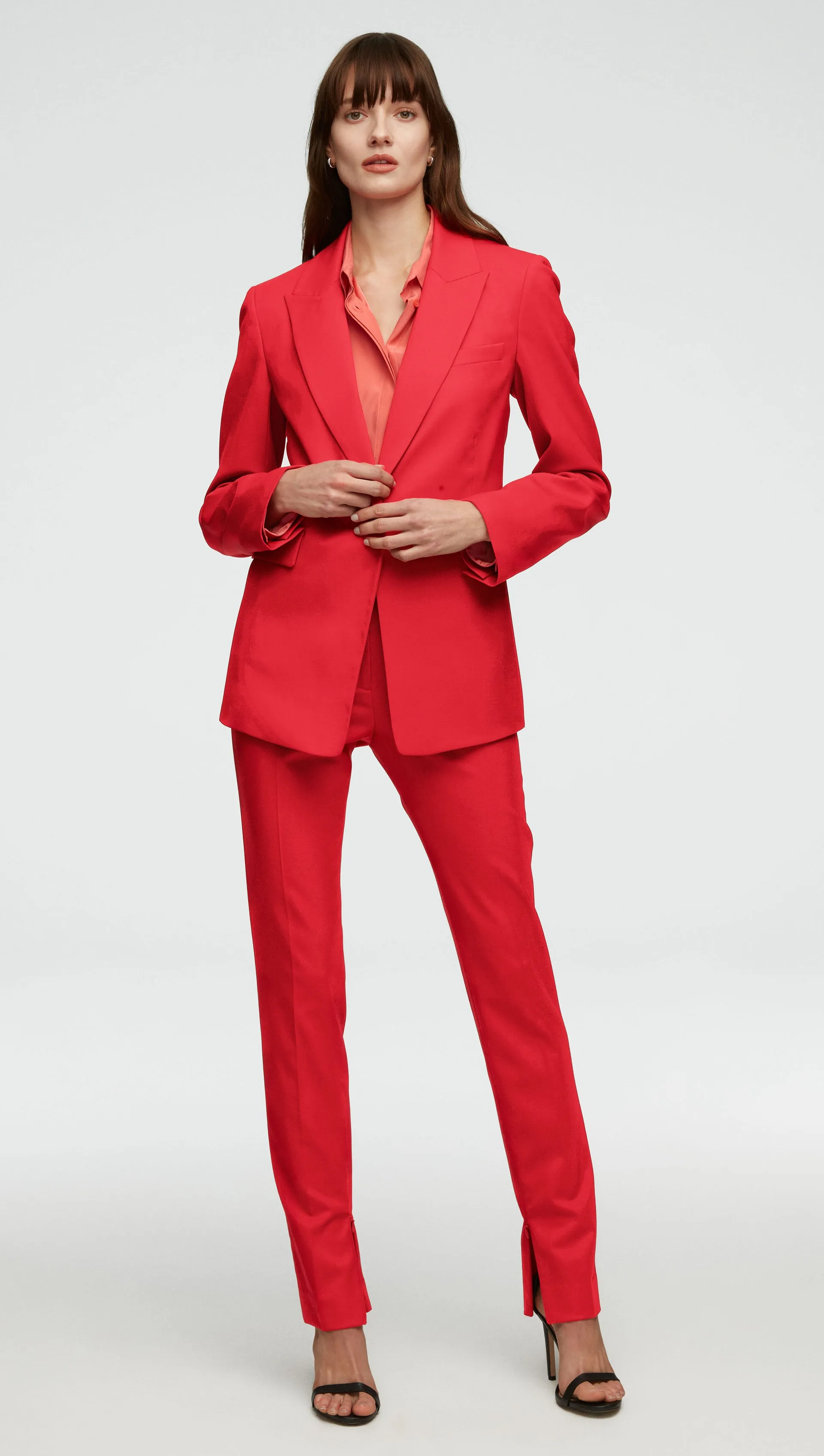 Single Button Blazer in Seasonless Wool | Poppy