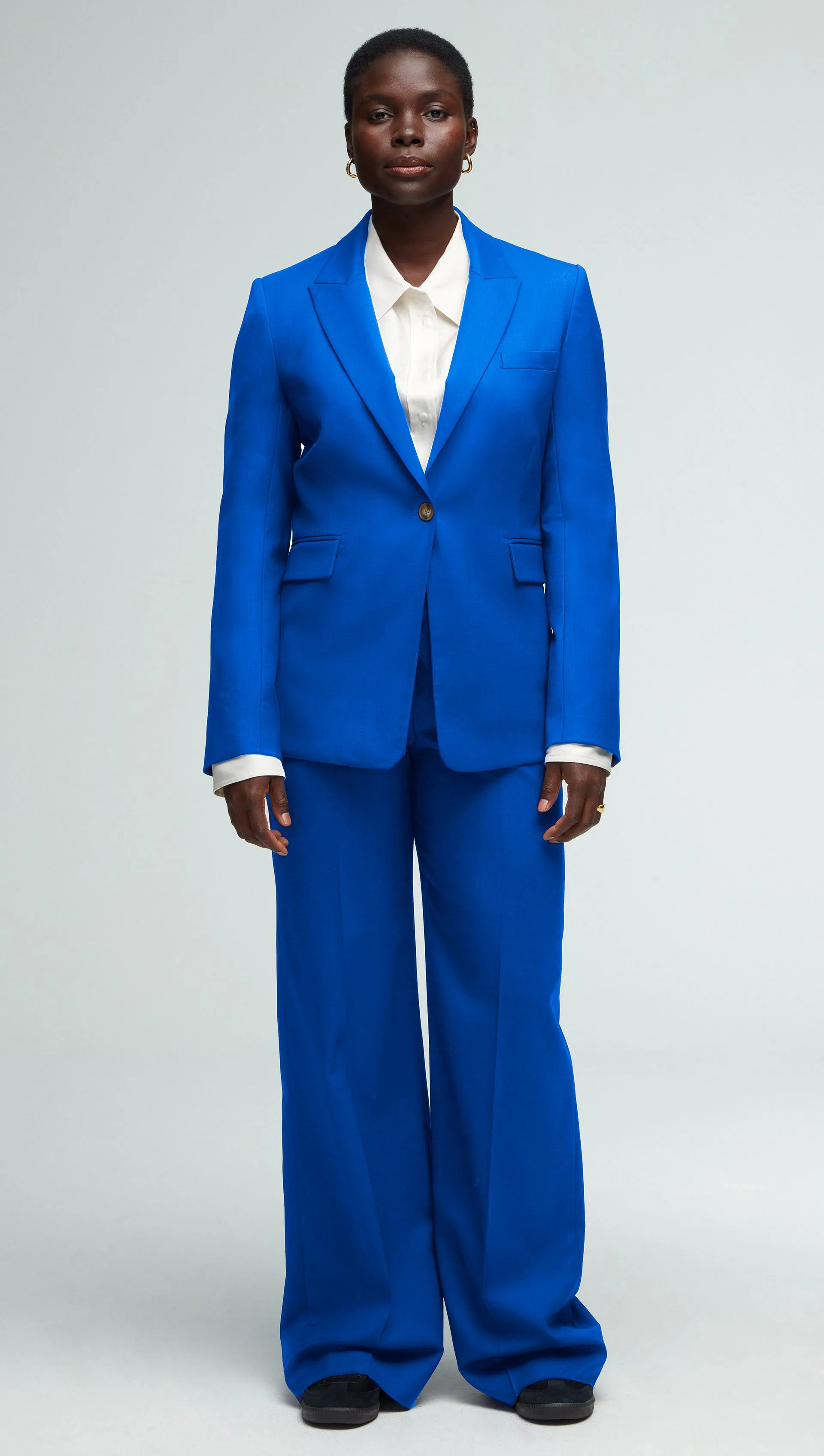 Single Button Blazer in Seasonless Wool | Royal Blue