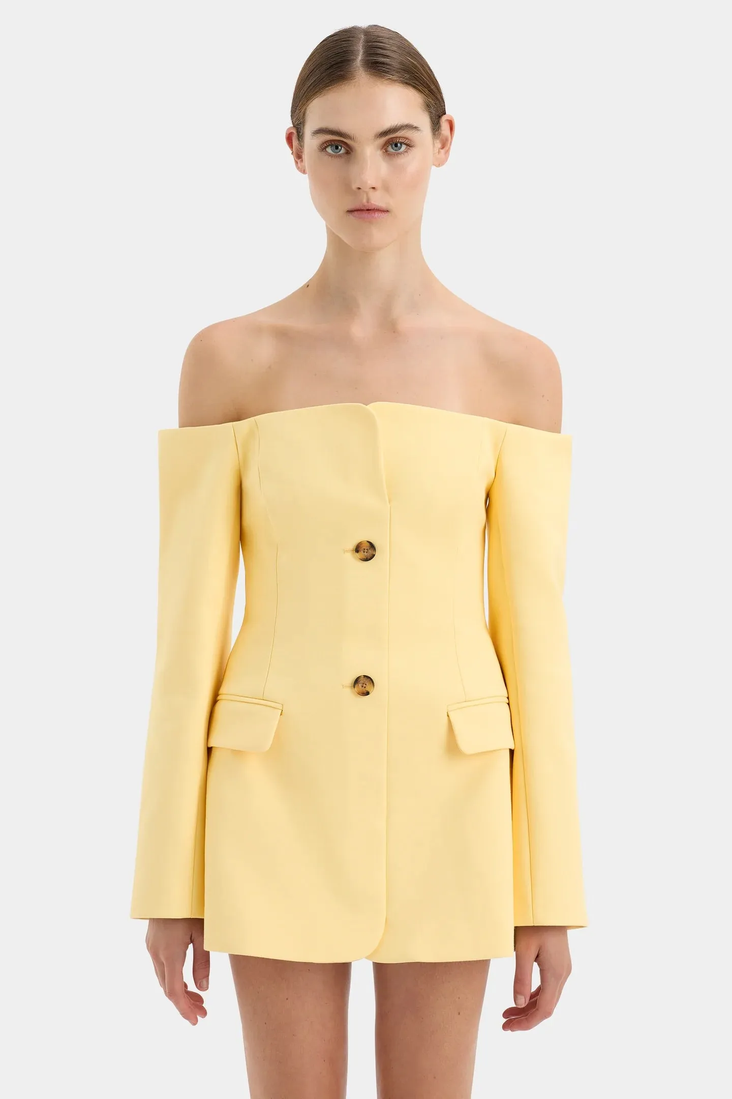 Sir the Label Sandrine Tailored Mini Dress - Limone