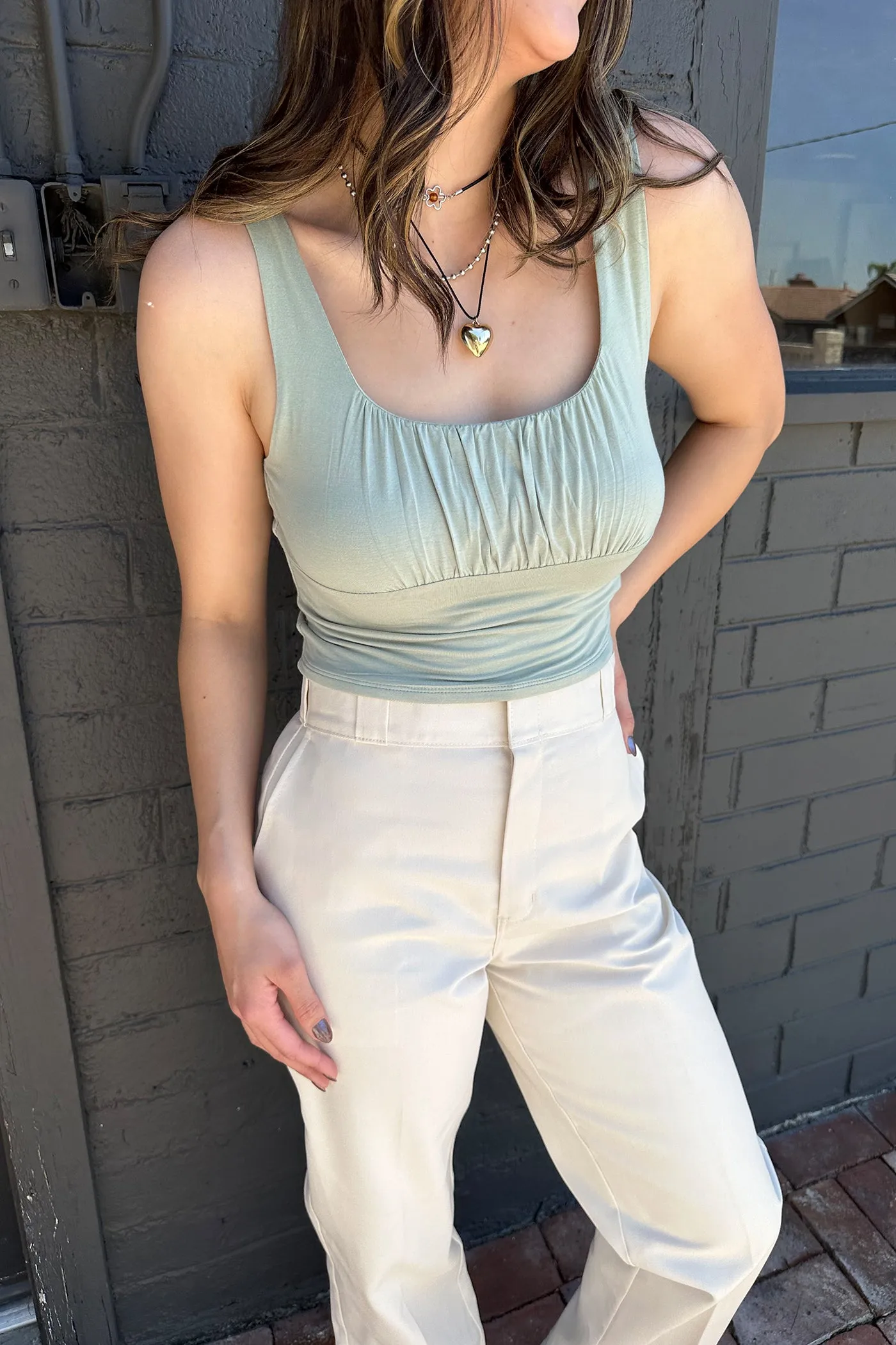 Sleeveless Ruched Top