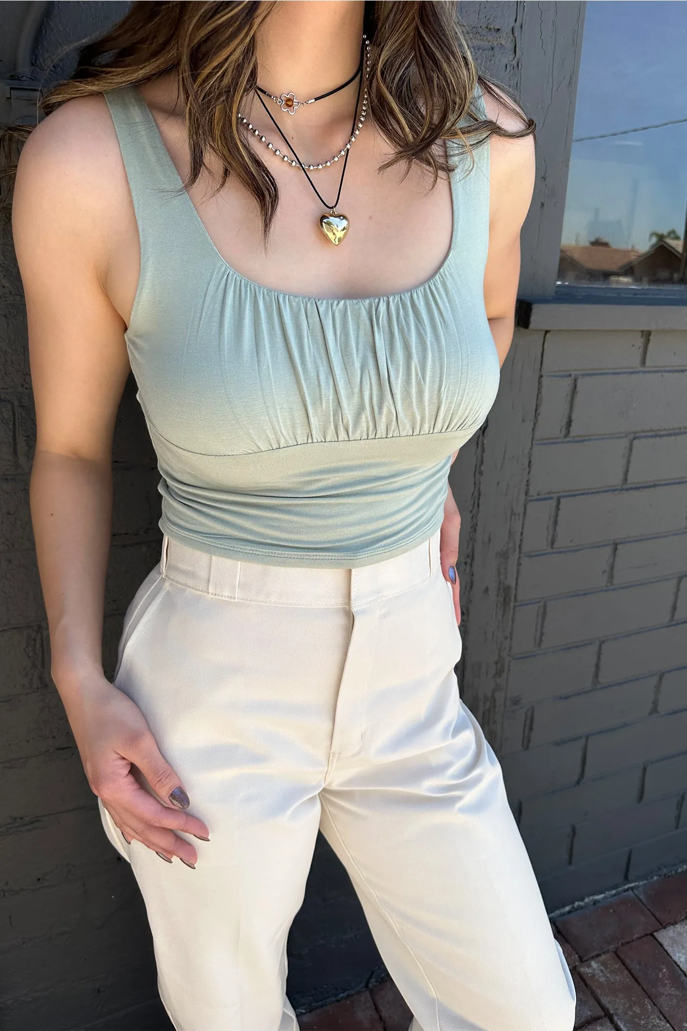 Sleeveless Ruched Top