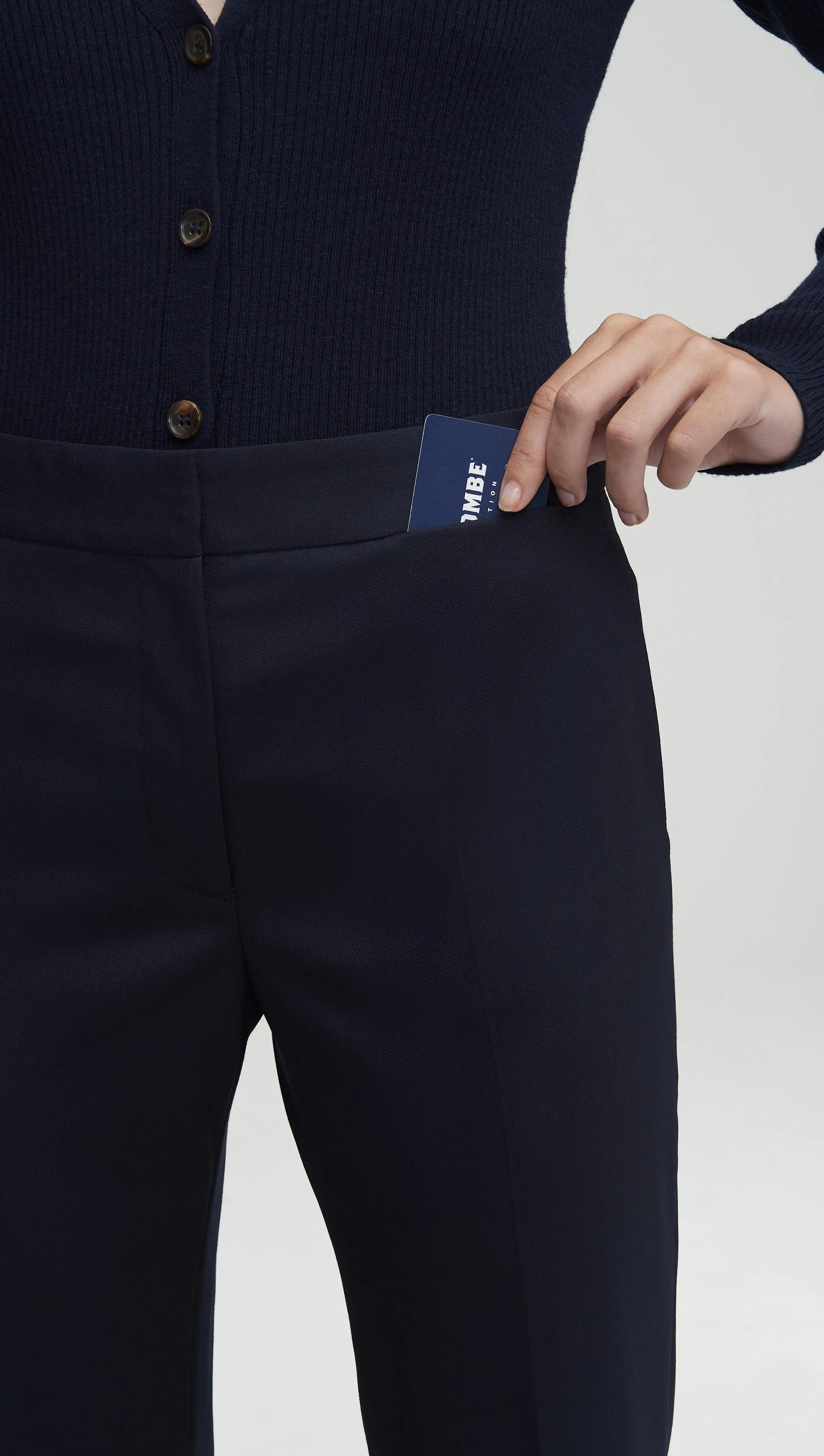 Slim Kick Flare Trouser in Seasonless Wool | Midnight