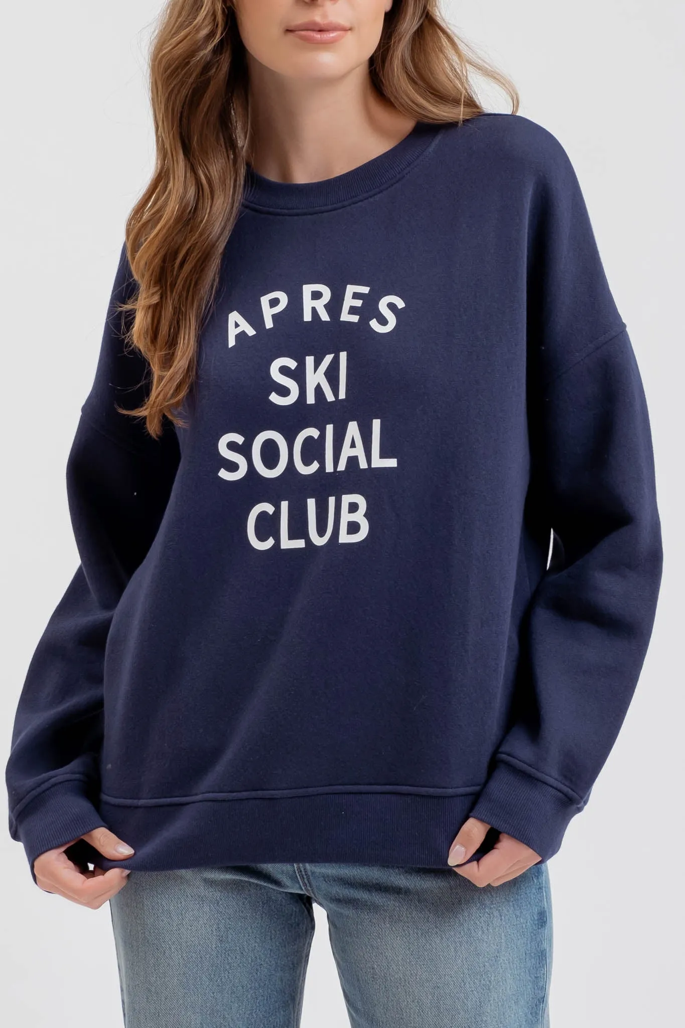 SOCIAL CLUB PRINT LONG SLEEVE KNIT TOP