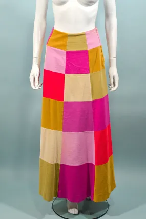 SOLD Bill Atkinson, Vintage 60s/70s Patchwork Velvet Maxi Skirt XS/S