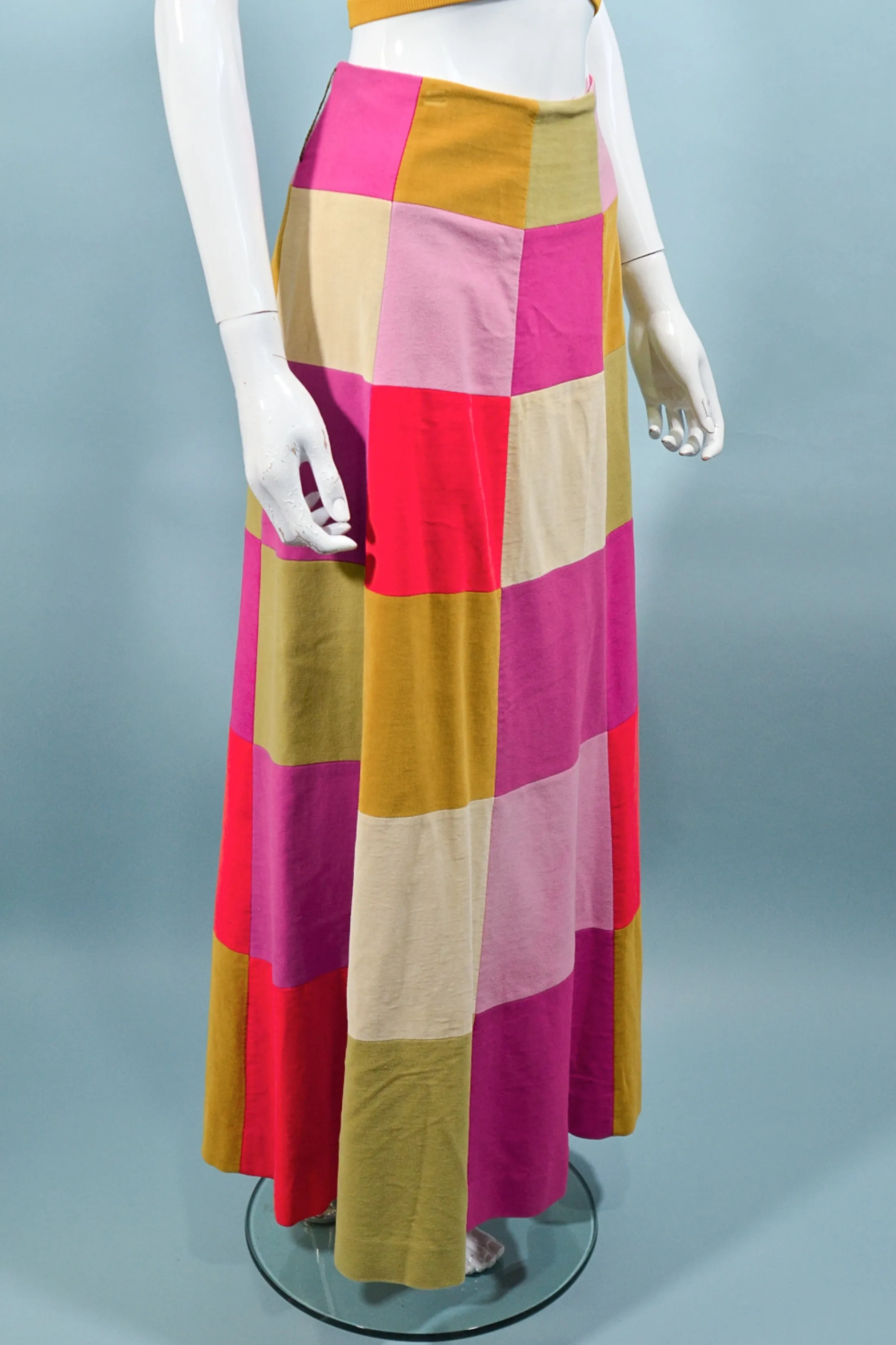 SOLD Bill Atkinson, Vintage 60s/70s Patchwork Velvet Maxi Skirt XS/S