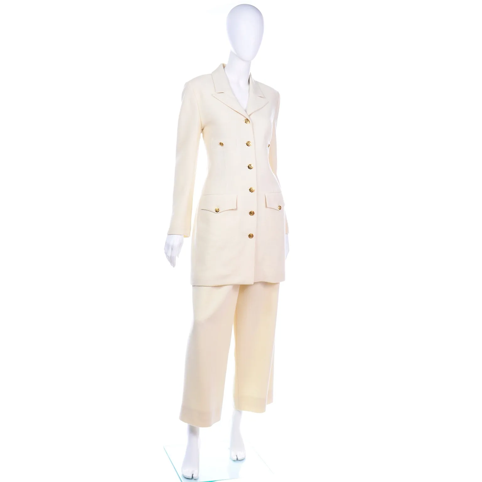 Sonia Rykiel Paris Vintage Ivory Trouser & Jacket Pantsuit