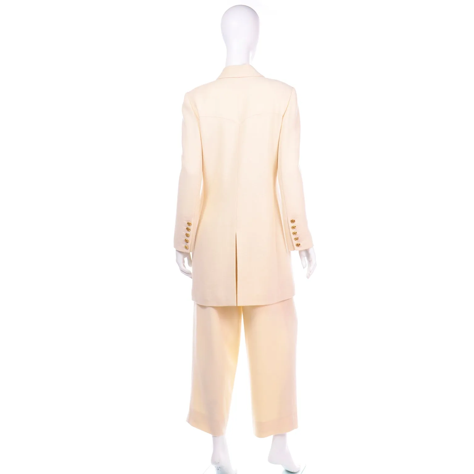 Sonia Rykiel Paris Vintage Ivory Trouser & Jacket Pantsuit